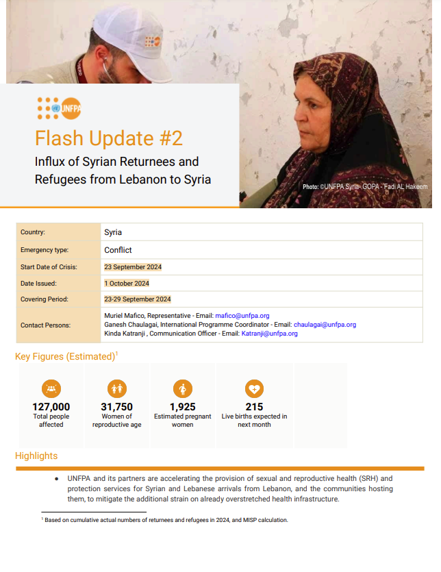 Flash Update on the Influx of Syrian Returnees and Refugees from Lebanon to Syria #2 - September 2024