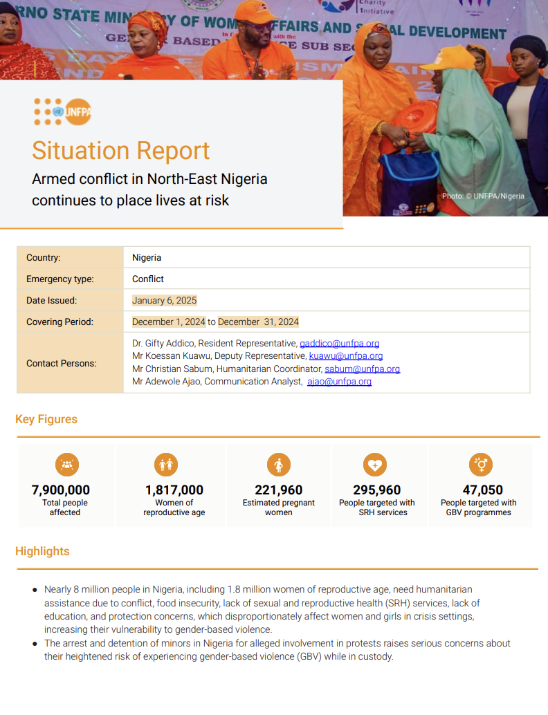 UNFPA Nigeria Situation Report #5 - December 2024