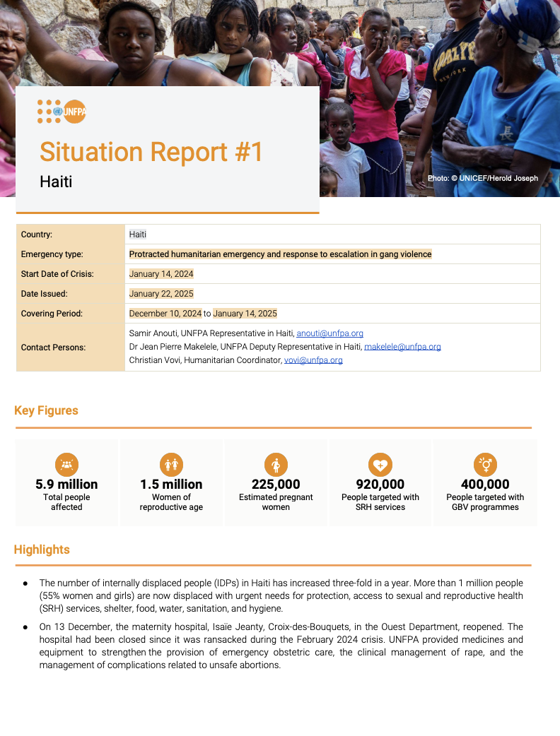 Haiti Situation Report #1 - 22 January 2025