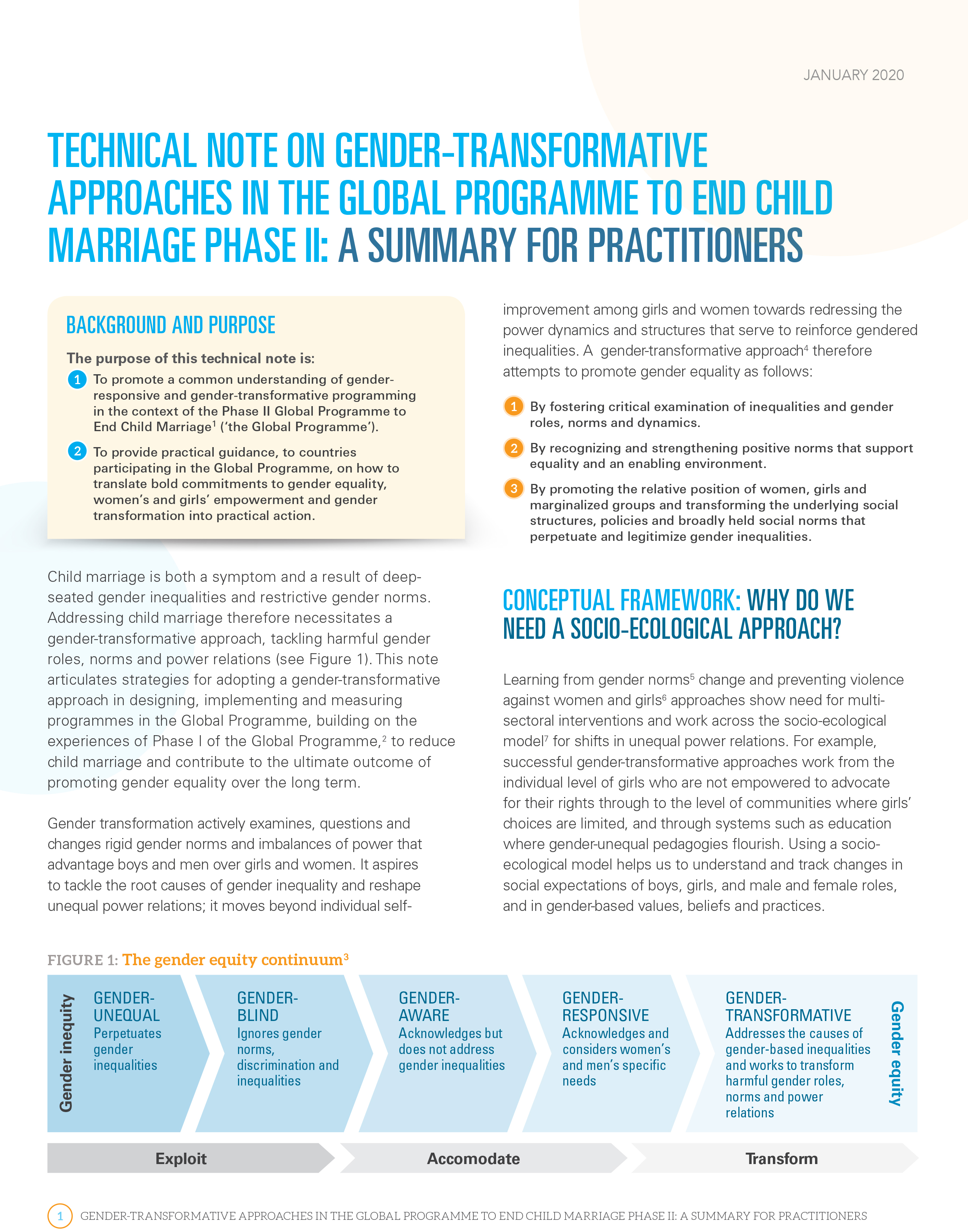 Technical Note on Gender-Transformative Approaches: A summary for practitioners