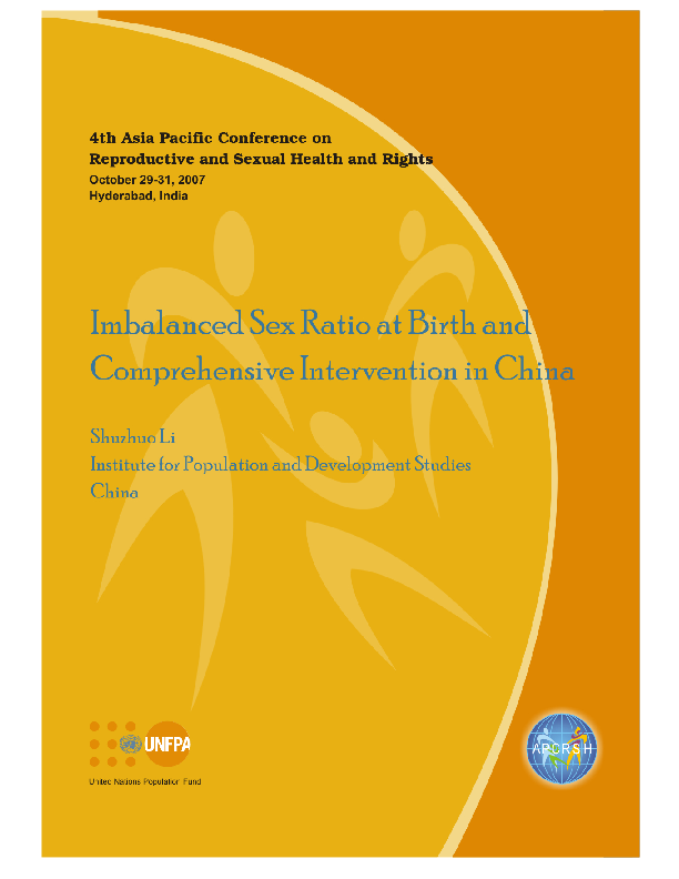 Imbalanced Sex Ratio At Birth And Comprehensive Intervention In China