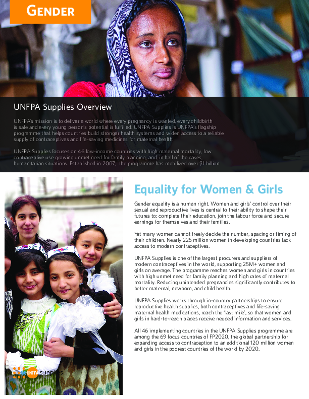 UNFPA Supplies 2015: Gender