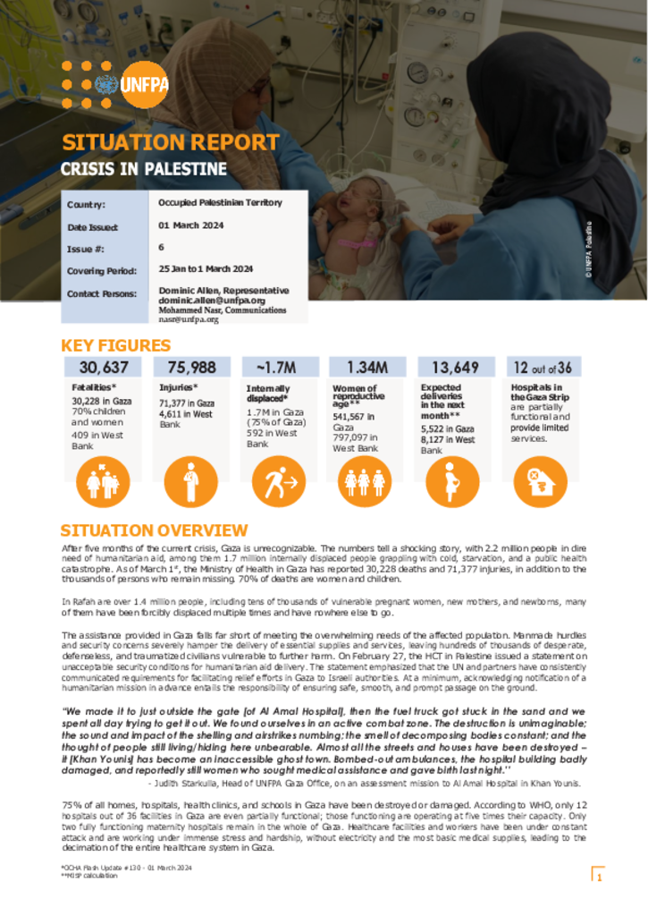 UNFPA Palestine Situation Report #6 - 1 March, 2024