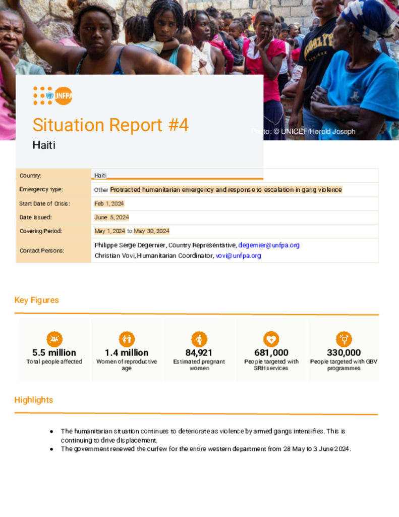 Haiti Situation Report #4 - 05 June 2024