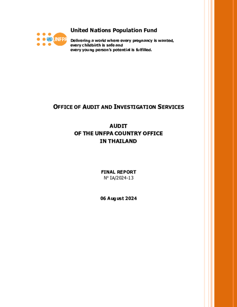 Audit of the UNFPA Country Office in Thailand