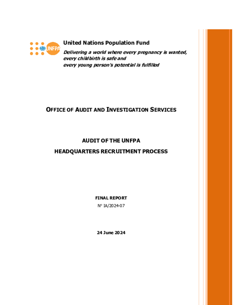  Audit of the UNFPA Headquarters Recruitment Process