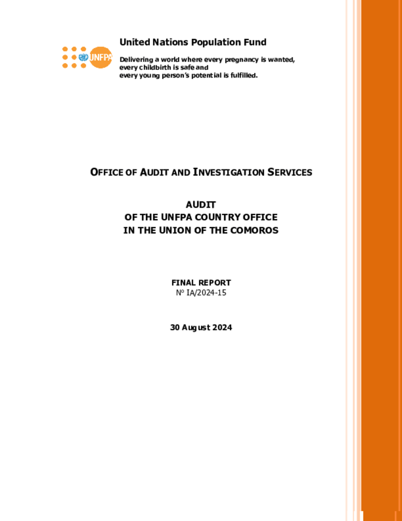 Audit of the UNFPA Country Office in the Union of the Comoros