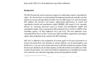 Guidelines on Collecting Data for SDG Indicator 5.6.1 in…
