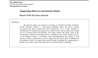 UN report on obstetric fistula 2012