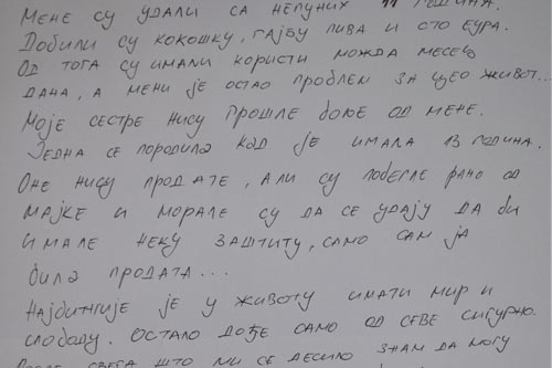 A girl in Serbia writes about being married off when she was not even 11 years old. 